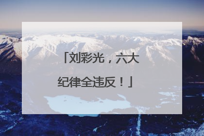 刘彩光，六大纪律全违反！