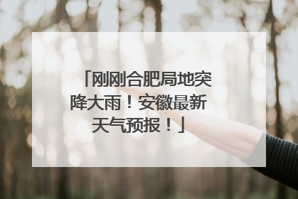 刚刚合肥局地突降大雨！安徽最新天气预报！
