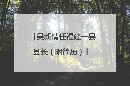 吴新情任福建一县县长（附简历）