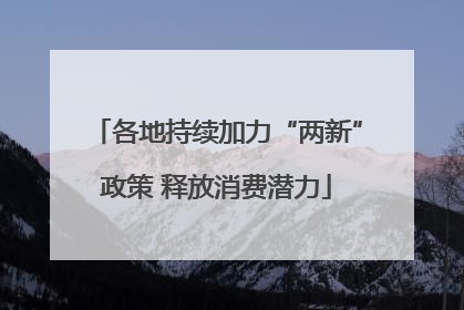 各地持续加力“两新”政策 释放消费潜力