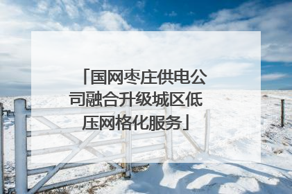 国网枣庄供电公司融合升级城区低压网格化服务