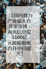 国内算力产业最大合并案落锤：海光信息拟1160亿元换股吸收合并中科曙光