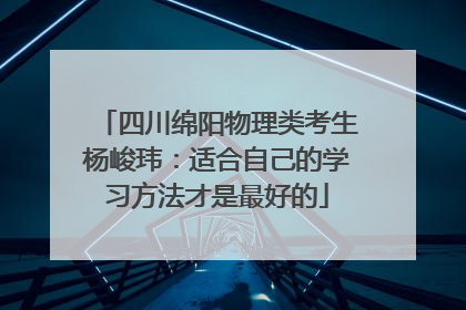 四川绵阳物理类考生杨峻玮：适合自己的学习方法才是最好的