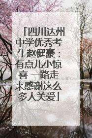 四川达州中学优秀考生赵健豪：有点儿小惊喜 一路走来感谢这么多人关爱