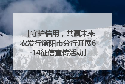 守护信用，共赢未来 农发行衡阳市分行开展6·14征信宣传活动