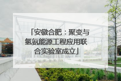 安徽合肥：聚变与氢氨能源工程应用联合实验室成立