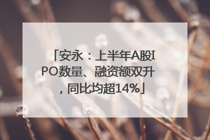 安永：上半年A股IPO数量、融资额双升，同比均超14%