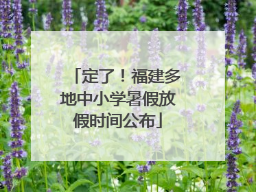 定了！福建多地中小学暑假放假时间公布