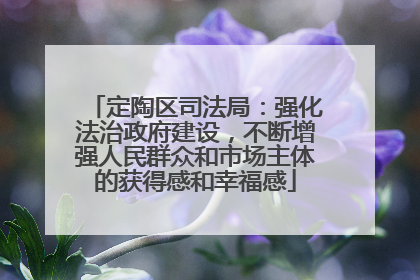 定陶区司法局：强化法治政府建设，不断增强人民群众和市场主体的获得感和幸福感