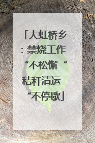 大虹桥乡：禁烧工作“不松懈“ 秸秆清运“不停歇
