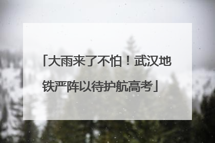 大雨来了不怕！武汉地铁严阵以待护航高考