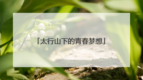 太行山下的青春梦想