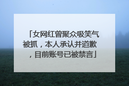 女网红曾聚众吸笑气被抓，本人承认并道歉，目前账号已被禁言