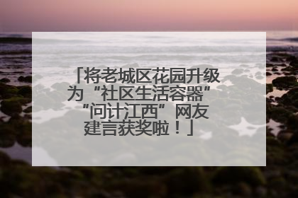将老城区花园升级为“社区生活容器” “问计江西”网友建言获奖啦！