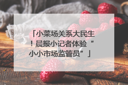 小菜场关系大民生！晨报小记者体验“小小市场监管员”