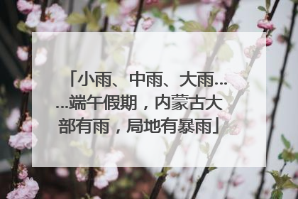 小雨、中雨、大雨……端午假期，内蒙古大部有雨，局地有暴雨