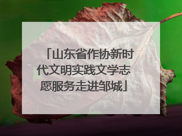 山东省作协新时代文明实践文学志愿服务走进邹城