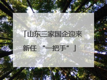 山东三家国企迎来新任 “一把手”