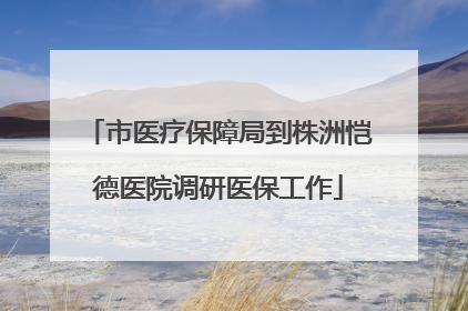 市医疗保障局到株洲恺德医院调研医保工作