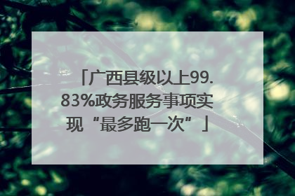 广西县级以上99.83%政务服务事项实现“最多跑一次”