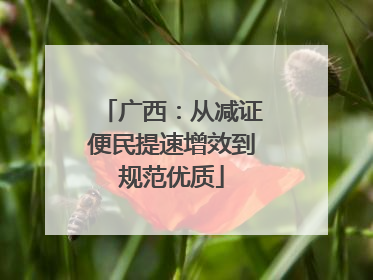 广西：从减证便民提速增效到规范优质