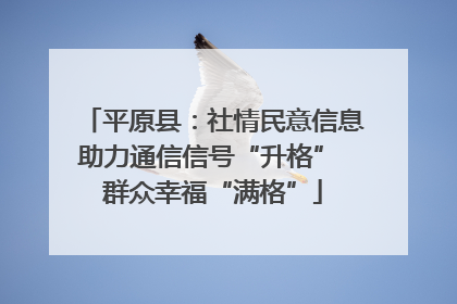 平原县：社情民意信息助力通信信号“升格” 群众幸福“满格”