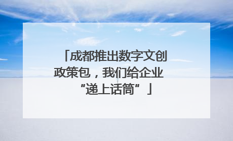 成都推出数字文创政策包，我们给企业“递上话筒”