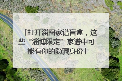 打开淄图家谱盲盒，这些“淄博限定”家谱中可能有你的隐藏身份