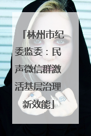 林州市纪委监委：民声微信群激活基层治理新效能
