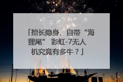 擅长隐身、自带“海狸尾” 彩虹-7无人机究竟有多牛？