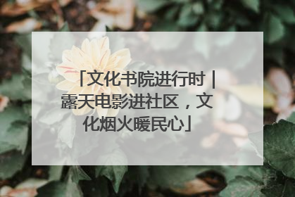 文化书院进行时｜露天电影进社区，文化烟火暖民心