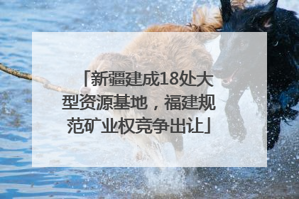 新疆建成18处大型资源基地，福建规范矿业权竞争出让