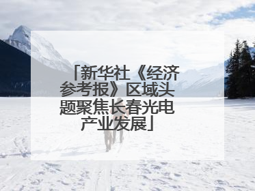 新华社《经济参考报》区域头题聚焦长春光电产业发展