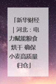新华财经｜河北：电力赋能粮食烘干 确保小麦高质量归仓