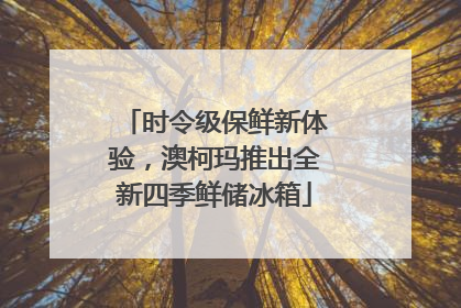 时令级保鲜新体验，澳柯玛推出全新四季鲜储冰箱