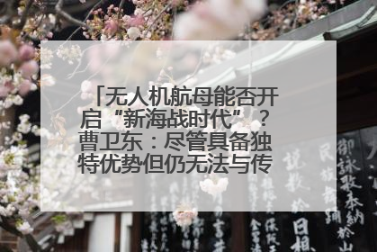 无人机航母能否开启“新海战时代”？曹卫东：尽管具备独特优势但仍无法与传统航母相提并论