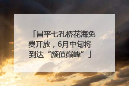 昌平七孔桥花海免费开放，6月中旬将到达“颜值巅峰”