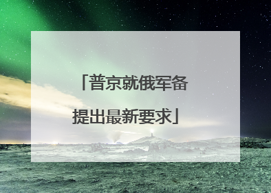 普京就俄军备提出最新要求