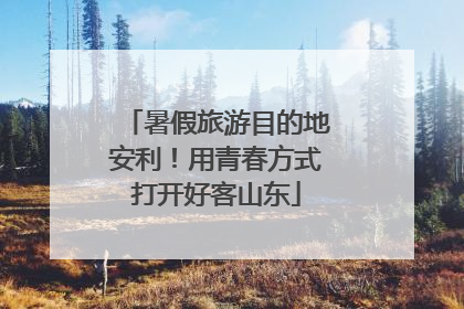 暑假旅游目的地安利！用青春方式打开好客山东