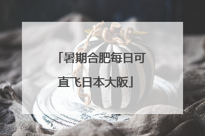 暑期合肥每日可直飞日本大阪