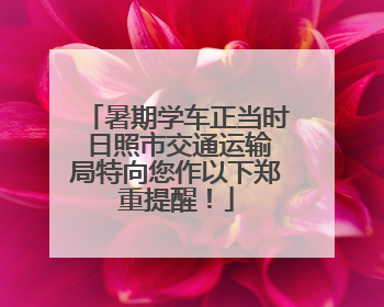暑期学车正当时 日照市交通运输局特向您作以下郑重提醒！