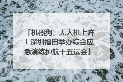 机器狗、无人机上阵！深圳福田举办综合应急演练护航十五运会