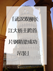 武汉双柳长江大桥主跨首片钢箱梁成功吊装