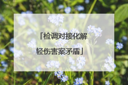 检调对接化解轻伤害案矛盾