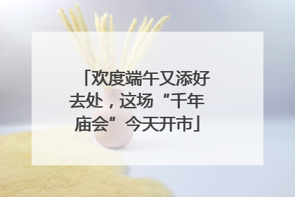 欢度端午又添好去处，这场“千年庙会”今天开市