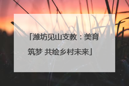 潍坊见山支教：美育筑梦 共绘乡村未来