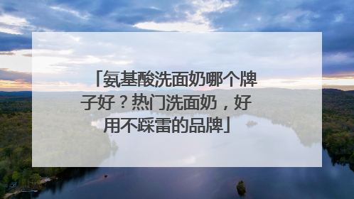 氨基酸洗面奶哪个牌子好？热门洗面奶，好用不踩雷的品牌