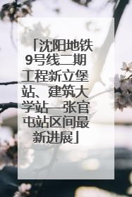 沈阳地铁9号线二期工程新立堡站、建筑大学站—张官屯站区间最新进展