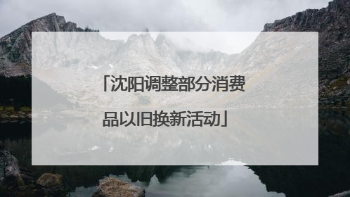 沈阳调整部分消费品以旧换新活动