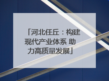 河北任丘：构建现代产业体系 助力高质量发展